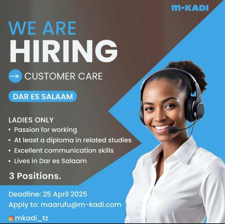 We are hiring Customer Care, M-KADI